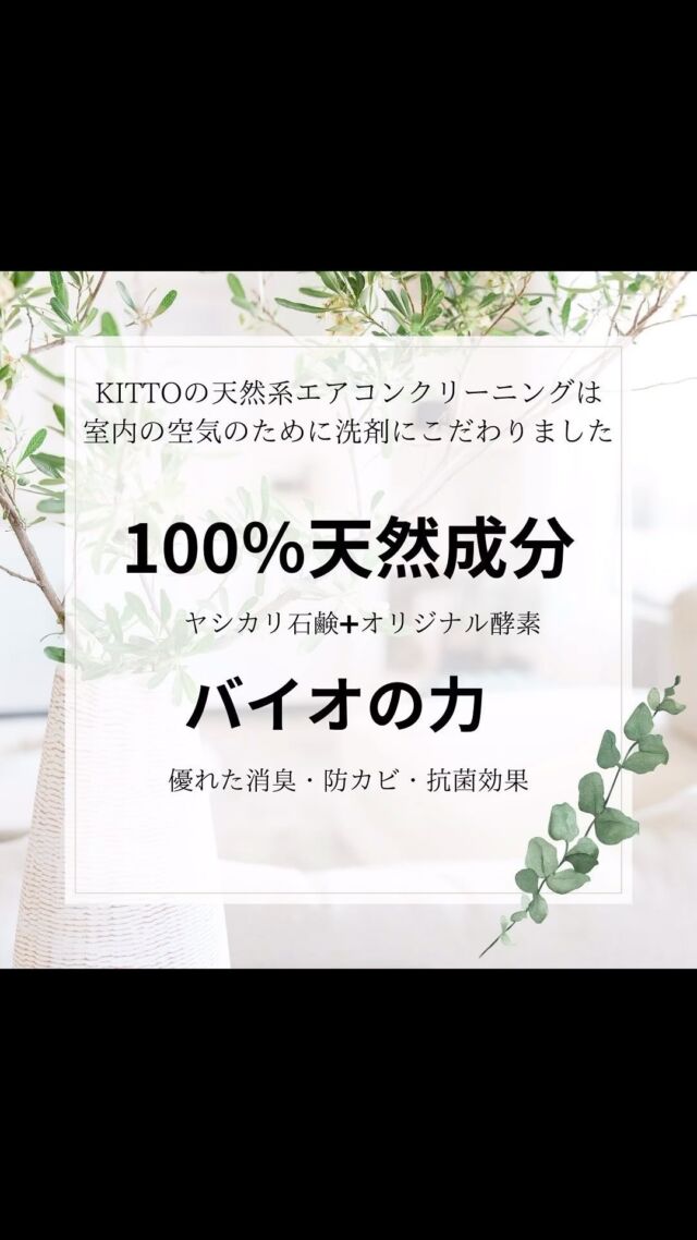 熱い夏がやって来ました☀️

暑すぎる夏に欠かせないエアコン
みなさまの素敵なお家時間のお手伝いを🏠✨

KITTOでキレイに🧼✨

ーーーーーーーーーーーーーーーーーーーーーーーー
KITTOは

20年ハウスクリーニングで培った経験から
素材を限りなく傷めず
お客様・お客様のご家族
アレルギー体質・洗剤のイヤな臭いが気になる方
お子様やペットがおられる方にも安心していただけて
より長くキレイを維持していただきたいという思いから

洗剤にこだわりました🌱

「自然の力で家中をキレイに」

合成化学物質不使用
特許取得のバイオの力
圧倒的な消臭力・洗浄力・抗菌効果もある
KITTOオリジナル生きている洗剤

@tolle.ttaでクリーニングさせていただきます🧼

お家のちょっと気になるお困り事も

お家のキレイはKITTOにおまかせください🫡

お問い合わせ、ご相談はDM、もしくは公式LINEまでお気軽に📩

@kitto_kirei

#人#自然#素材に#やさしい#ハウスクリーニング
#バイオクリーニング#天然系エアコンクリーニング
#サステナブルクリーン#住居用生洗剤#tolletta#トレッタ
#アレルギー体質の方でも安心安全
#お子様ペットにも安心安全#自然の力はすごい
#素敵な生活のお手伝い#日本中をキレイにする旅
#京都#キット